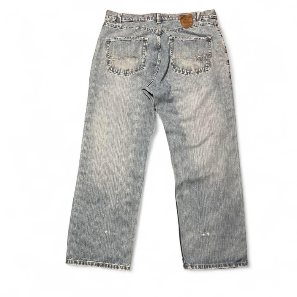 Mecca y2k Vtg light wash baggy jeans logo hit hip hop men's 42/34(40/34)
